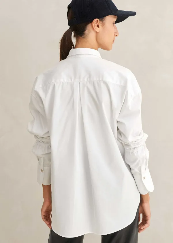 crease_less_cotton_elastic_sleeve_shirt_6.webp ME+EM Crease Less Cotton Elastic Sleeve Shirt | Women Shirts