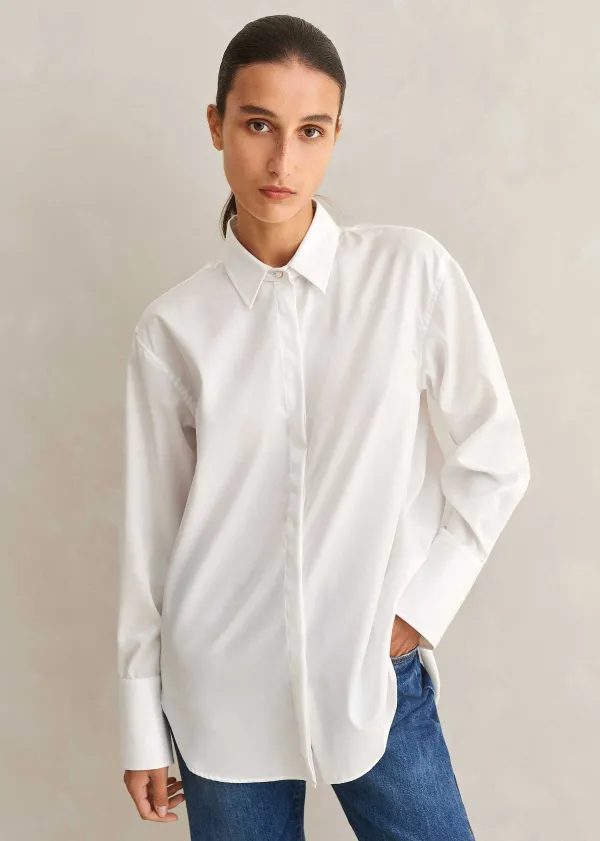 crease_less_cotton_relaxed_boyfriend_shirt_3.webp ME+EM Crease Less Cotton Relaxed Boyfriend Shirt | Women Shirts