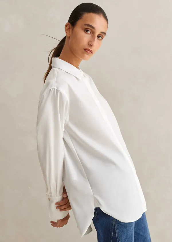 crease_less_cotton_relaxed_boyfriend_shirt_4.webp ME+EM Crease Less Cotton Relaxed Boyfriend Shirt | Women Shirts
