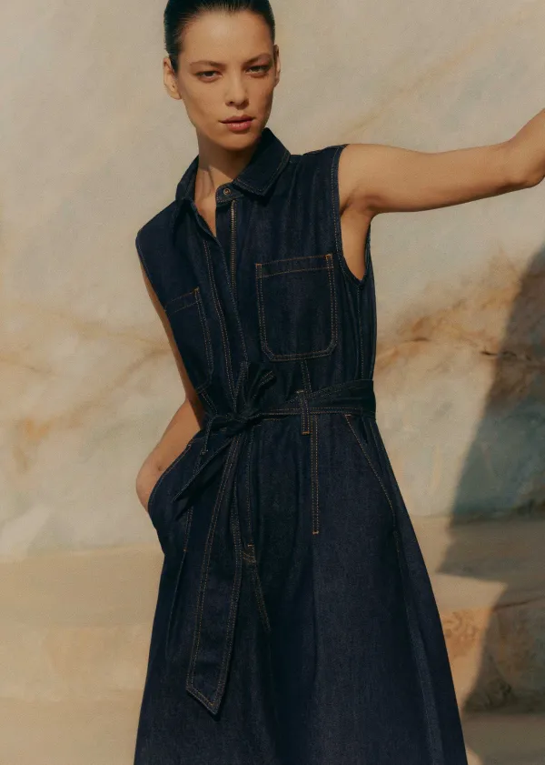 ME+EM Denim Wide-Leg Crop Jumpsuit | Women Jumpsuits