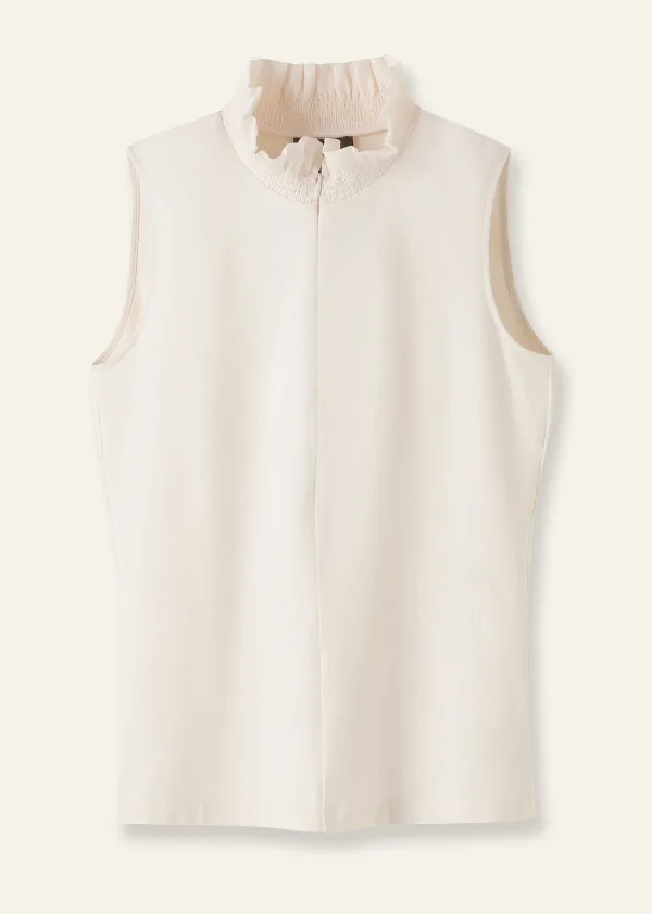 ME+EM Dot Jacquard Pussybow Layering Tank | Women Blouses