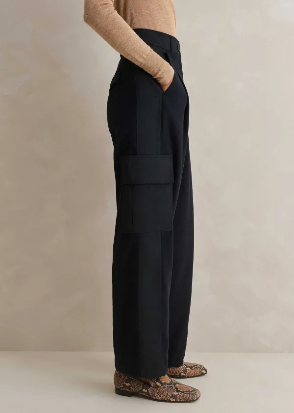 ME+EM Flannel Mix Tapered Cargo Trouser | Women Cargo Trousers