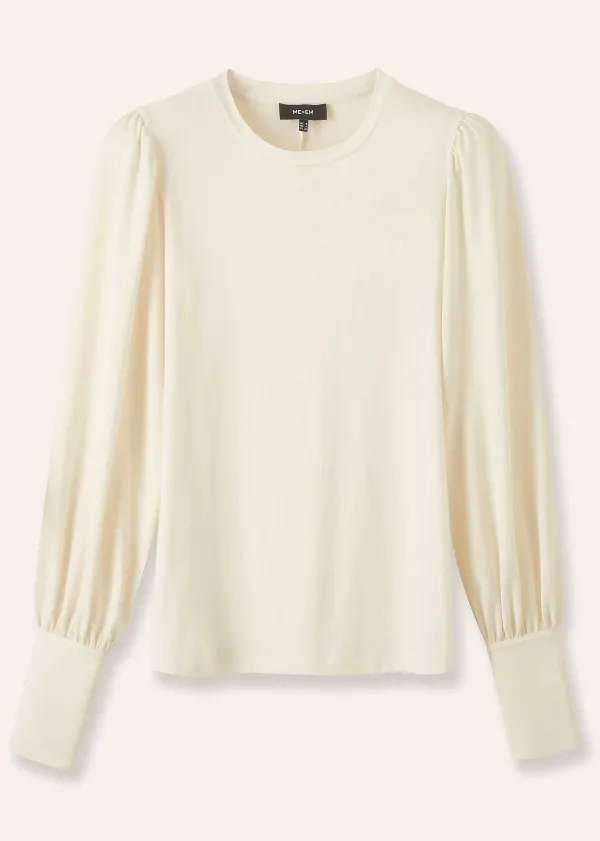 ME+EM Fluid Satin Crew Neck Layering Blouse | Women Blouses