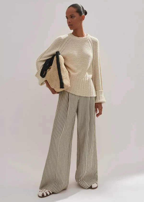 ME+EM Fluid Stripe Straight-Leg Trouser | Women City Break Solutions