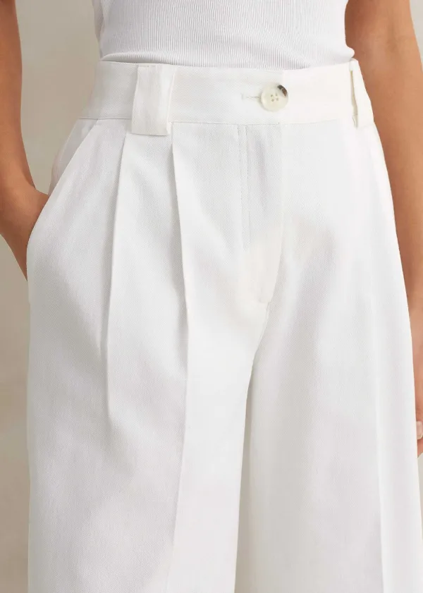 ME+EM Frayed Edge Denim Crop Jacket + Trouser Co-Ord | Women Suits And Co-Ords