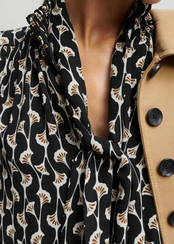 ginko_leaf_print_short_swing_dress__belt_4.webp ME+EM Ginko Leaf Print Short Swing Dress + Belt | Women Short Dresses