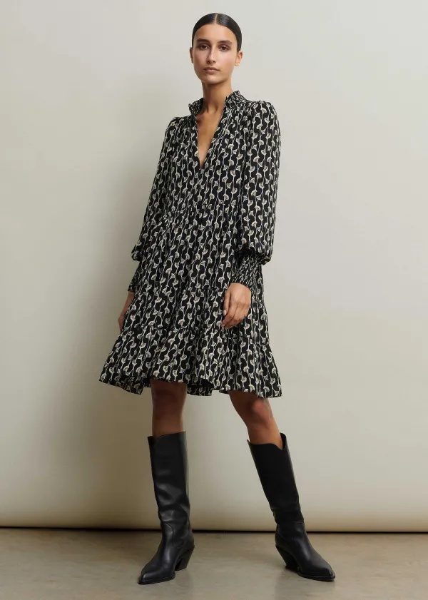 ginko_leaf_print_short_swing_dress__belt_7.webp ME+EM Ginko Leaf Print Short Swing Dress + Belt | Women Short Dresses