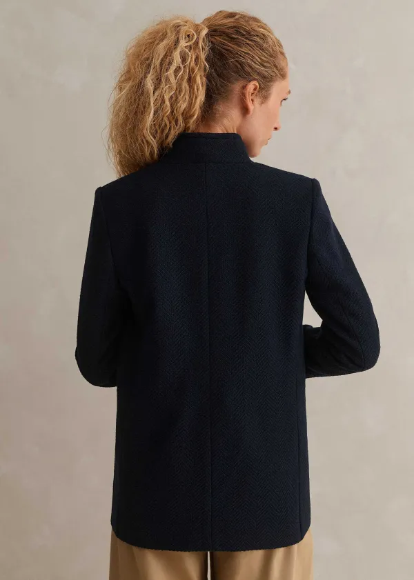 ME+EM Herringbone Deconstructed Cardigan Blazer | Women Blazers