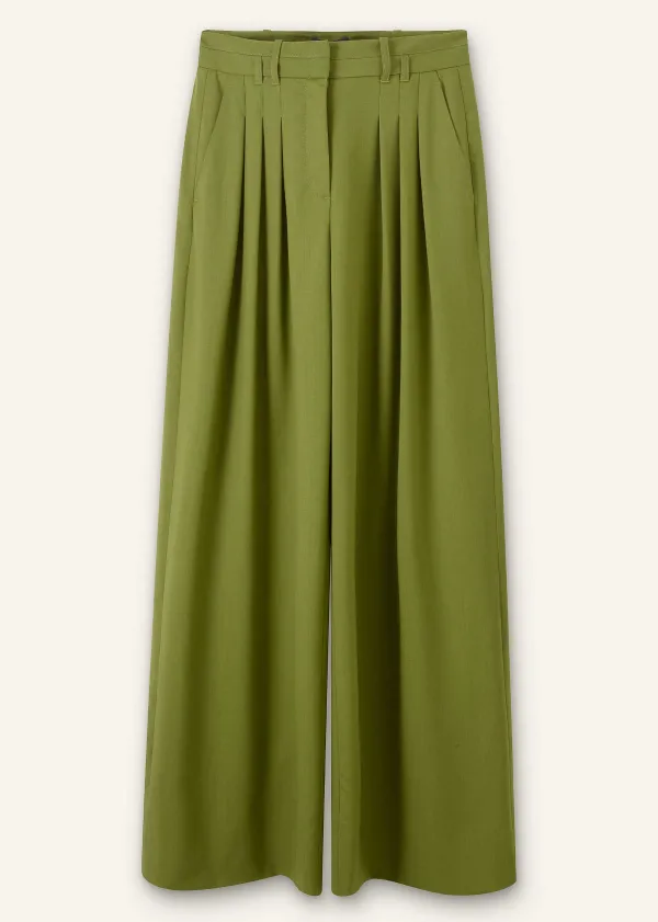 ME+EM High-Waisted Multi Pleat Trouser + Belt | Women Wide-Leg Trousers