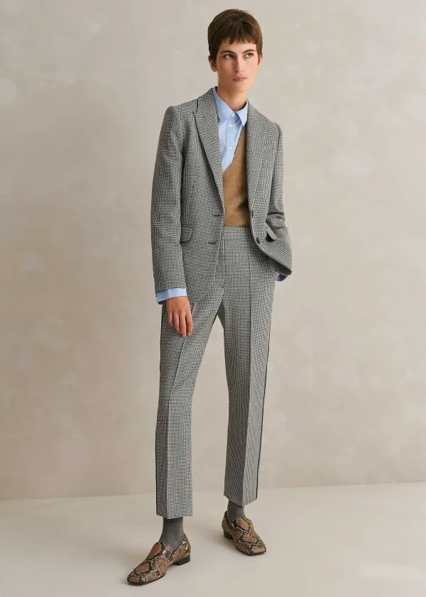 ME+EM Houndstooth Blazer + Slim Crop Trouser Suit | Women Suits And Co-Ords