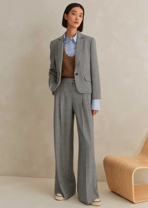 ME+EM Houndstooth Cropped Jacket + Man Pant Suit | Women Suits And Co-Ords