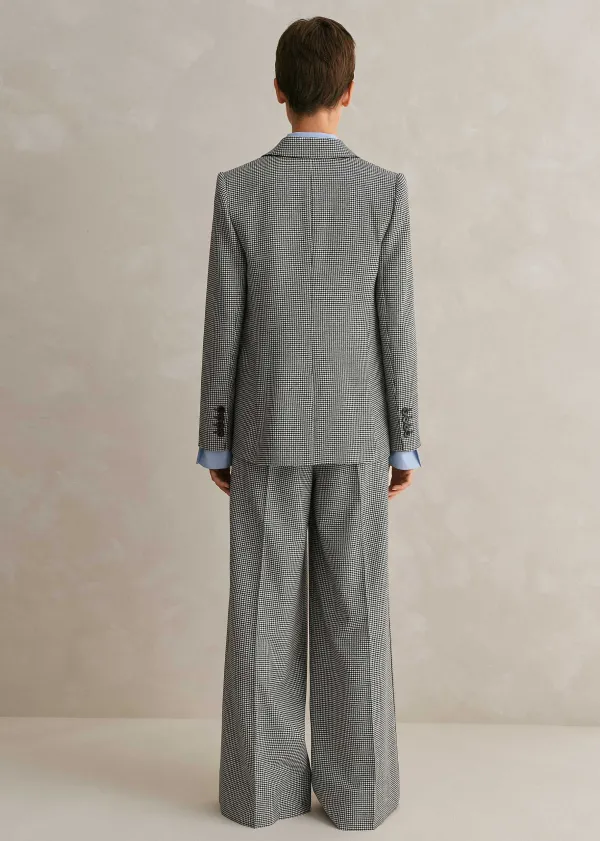 ME+EM Houndstooth Pleated Man Pant Suit | Women Suits And Co-Ords