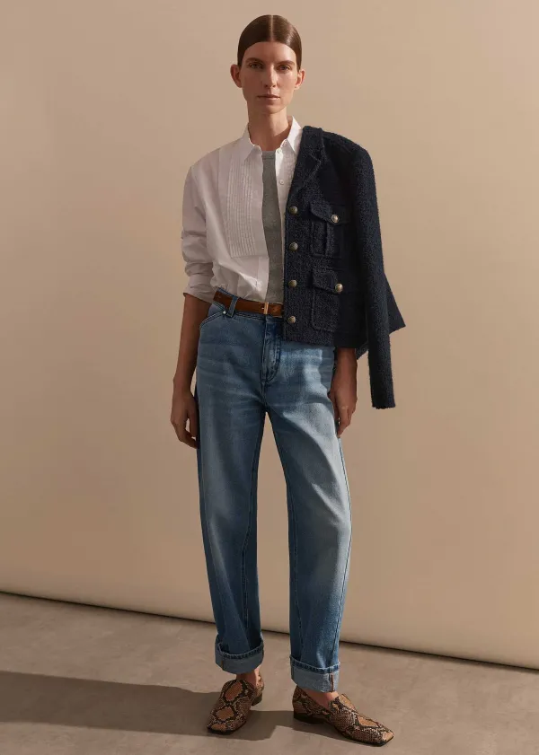 ME+EM Italian Boucl Military Crop Jacket | Women Crop Jackets