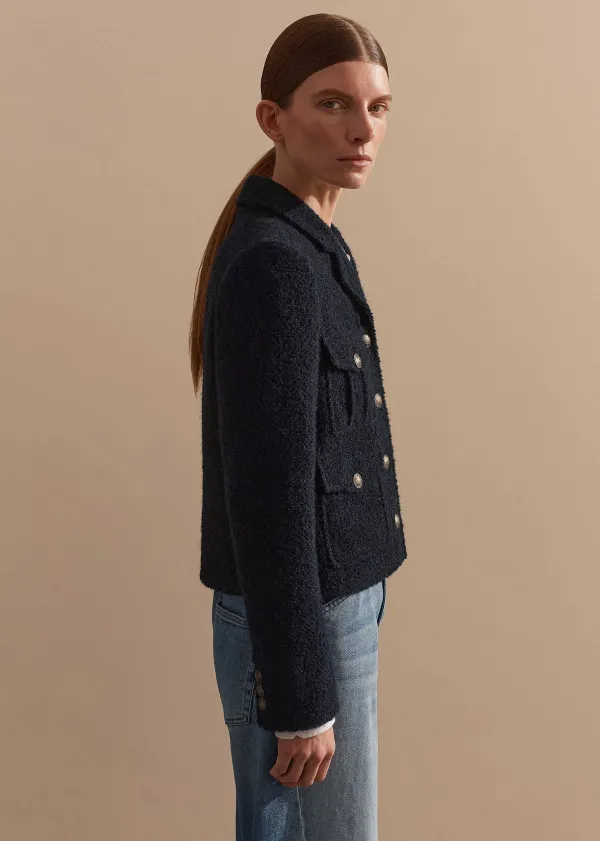 ME+EM Italian Boucl Military Crop Jacket | Women Crop Jackets