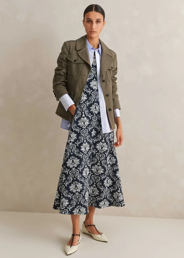 ME+EM Jacquard Jersey Midi Dress | Women Midi Dresses