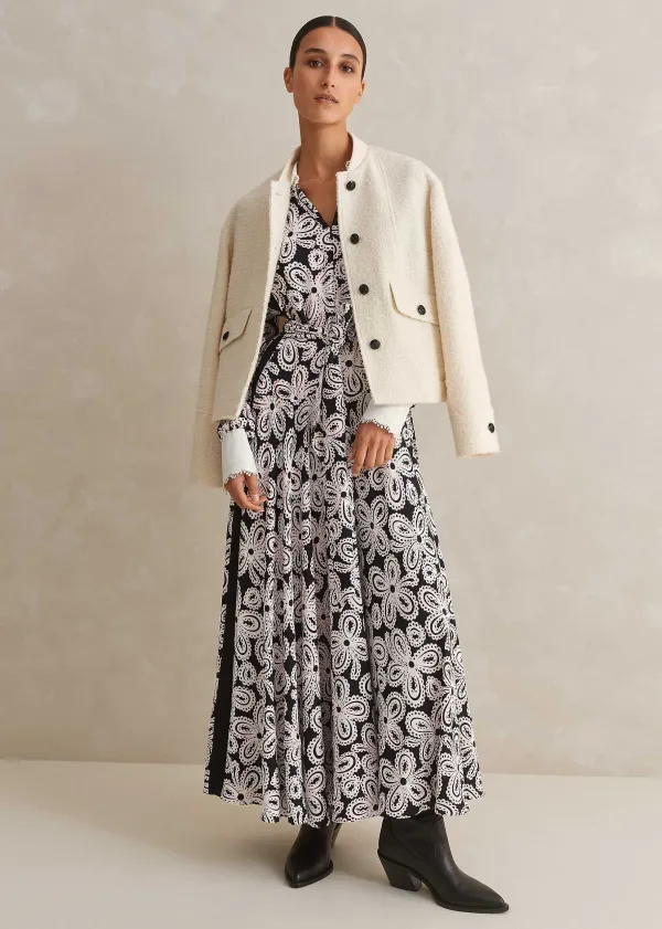 lace_flower_print_shirt_maxi_dress__belt_2.webp ME+EM Lace Flower Print Shirt Maxi Dress + Belt | Women Midi Dresses