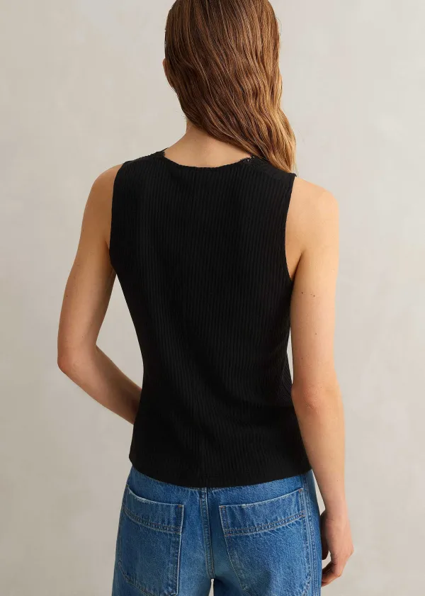 lace_trim_v_neck_layering_tank_2.webp ME+EM Lace Trim V Neck Layering Tank | Women Layering Tops