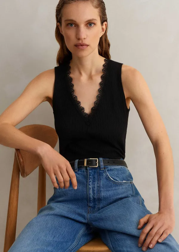 lace_trim_v_neck_layering_tank_6.webp ME+EM Lace Trim V Neck Layering Tank | Women Layering Tops