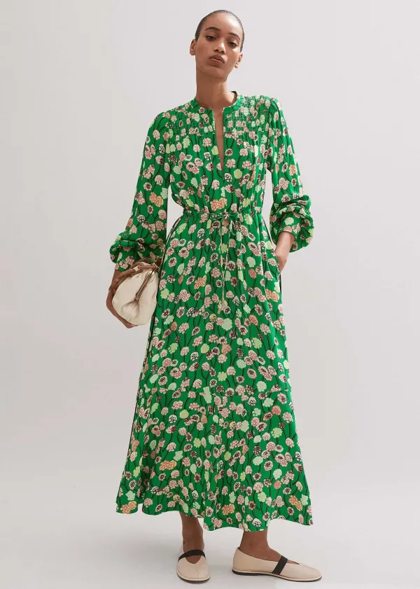 ME+EM Lantana Flower Print Drawstring Maxi Dress | Women Maxi Dresses