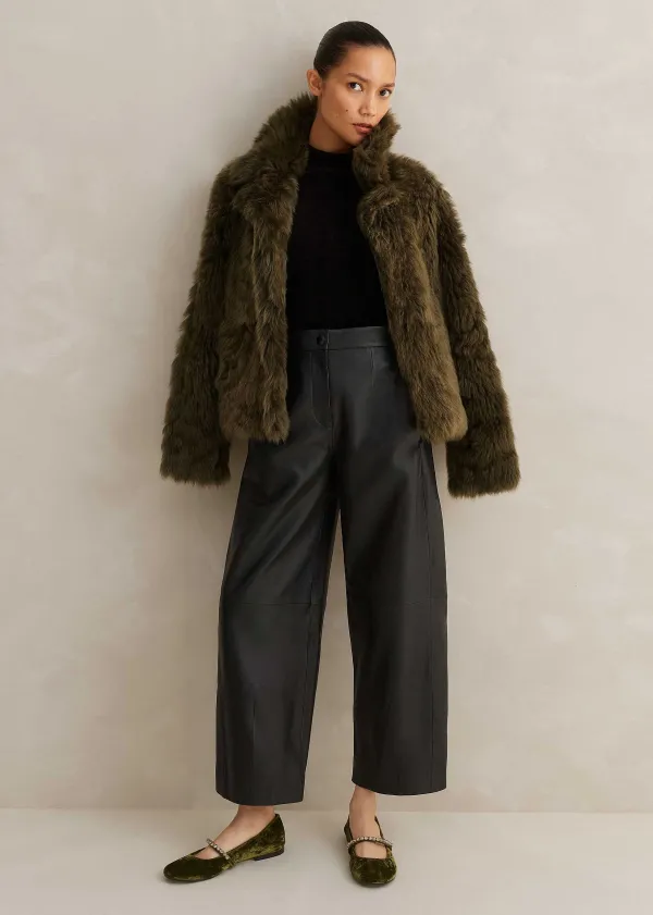 ME+EM Leather Tapered Trouser | Women Tapered Trousers