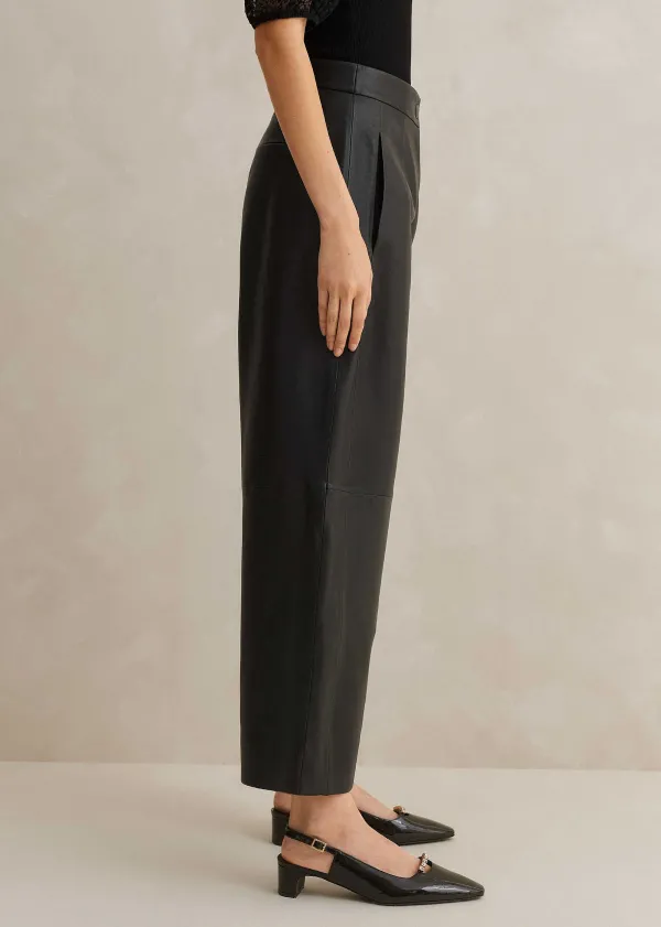 leather_tapered_trouser_3.webp ME+EM Leather Tapered Trouser | Women Tapered Trousers