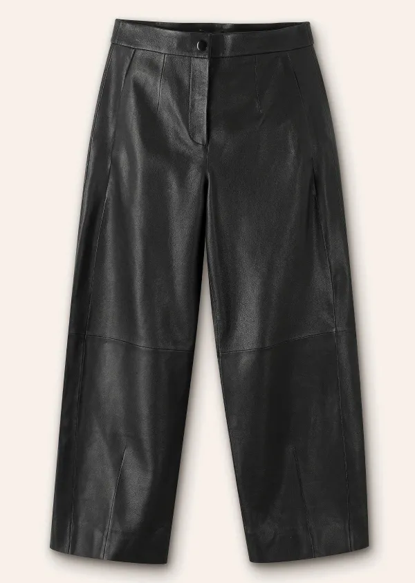 leather_tapered_trouser_5.webp ME+EM Leather Tapered Trouser | Women Tapered Trousers