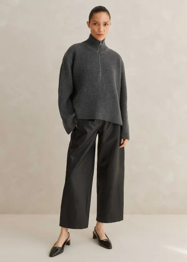 leather_tapered_trouser_6.webp ME+EM Leather Tapered Trouser | Women Tapered Trousers