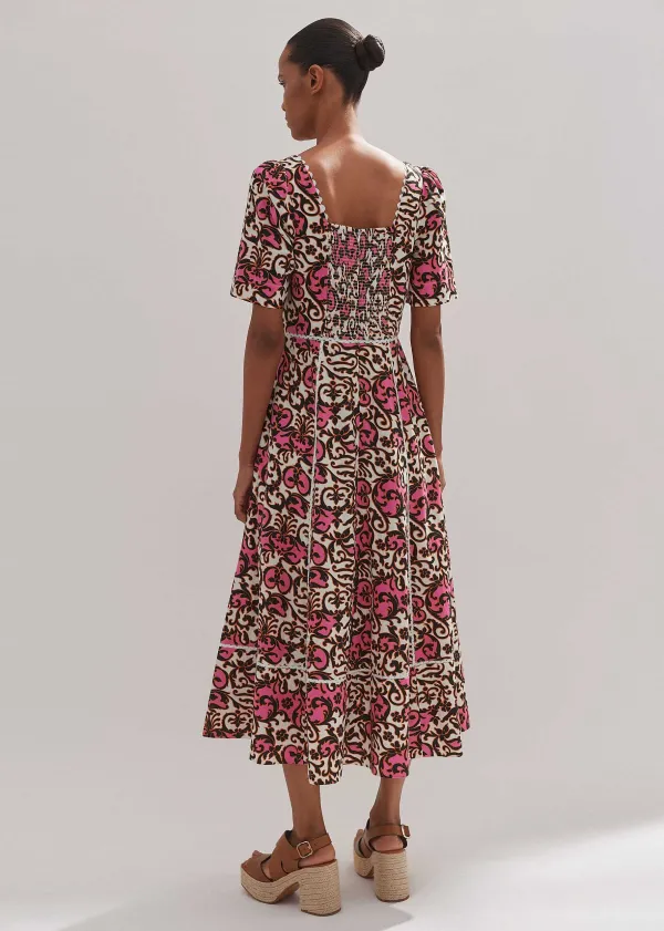 linenblend_baroque_print_midi_dress_2.webp ME+EM Linen-Blend Baroque Print Midi Dress | Women Midi Dresses