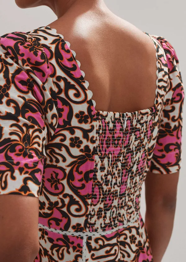 linenblend_baroque_print_midi_dress_5.webp ME+EM Linen-Blend Baroque Print Midi Dress | Women Midi Dresses