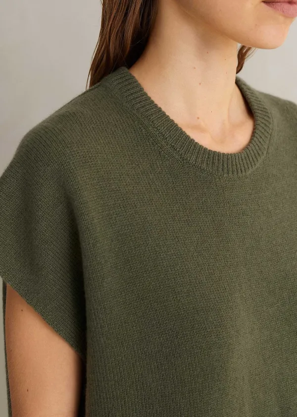 ME+EM Lofty Cashmere Relaxed Curved Hem Vest | Women Vests