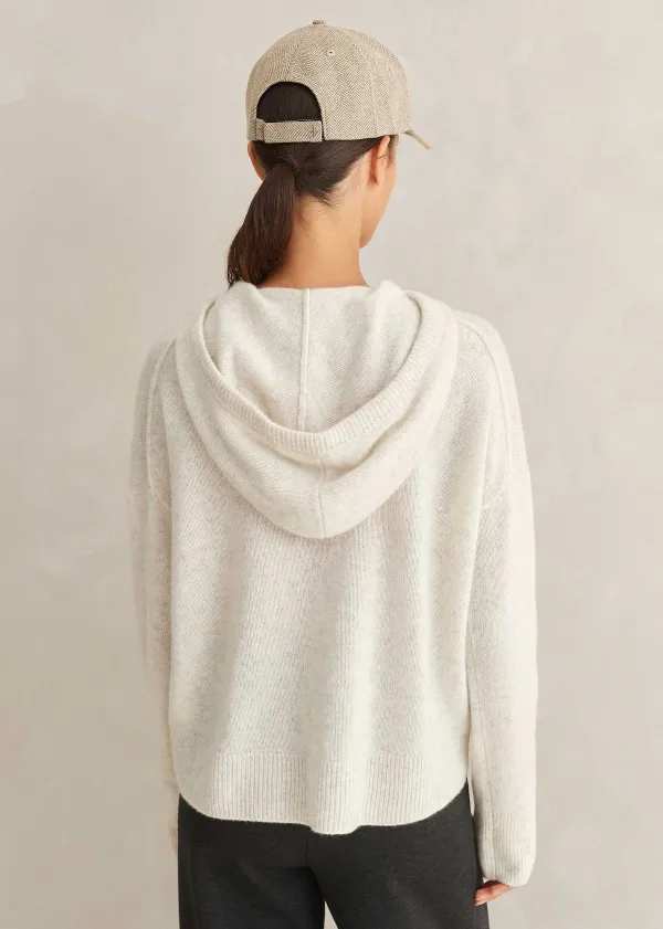 ME+EM Luxe Cashmere Curved Hem Hoody | Women Cashmere