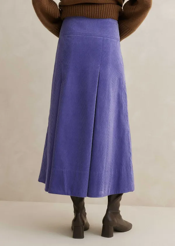 ME+EM Luxe Cord A-Line Midi Skirt | Women Skirts