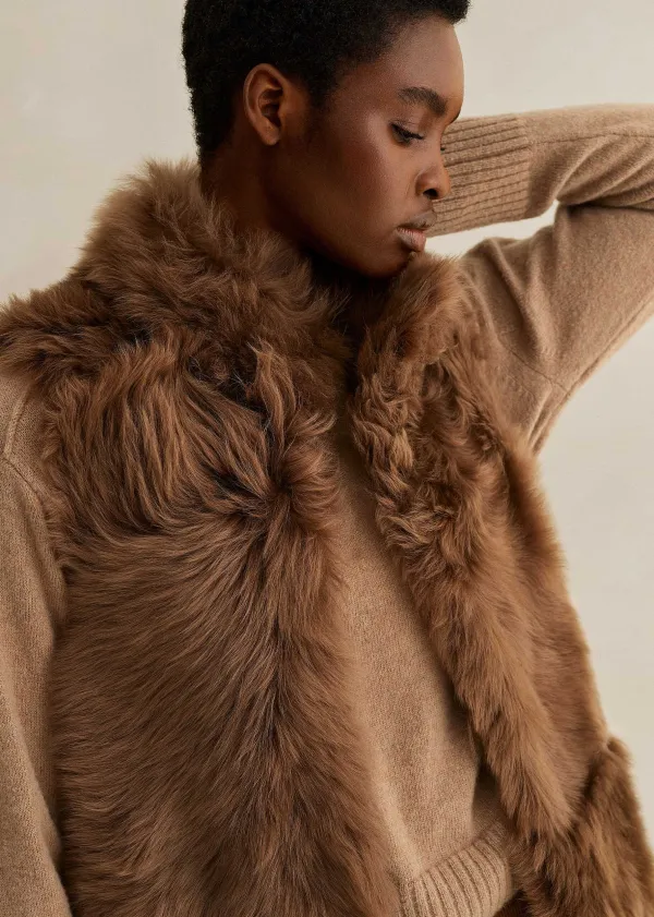 luxe_toscana_shearling_long_gilet_6.webp ME+EM Luxe Toscana Shearling Long Gilet | Women Shearling Jackets
