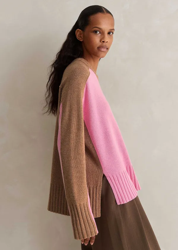 merino_cashmere_colour_block_jumper__snood_3.webp ME+EM Merino Cashmere Colour Block Jumper + Snood | Women Jumpers