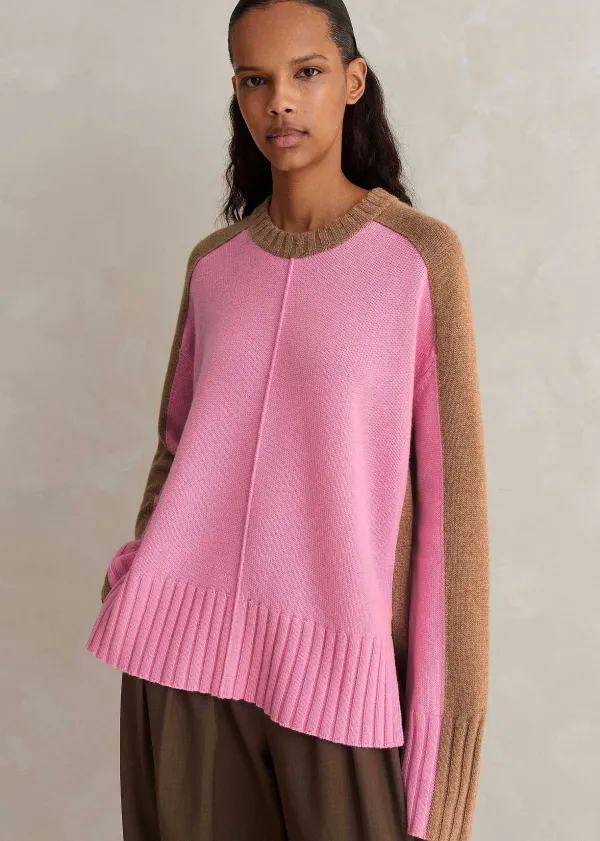 merino_cashmere_colour_block_jumper__snood_5.webp ME+EM Merino Cashmere Colour Block Jumper + Snood | Women Jumpers