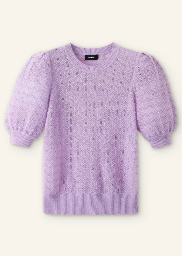 ME+EM Merino Cashmere Silk Lace Stitch Tee | Women Cashmere