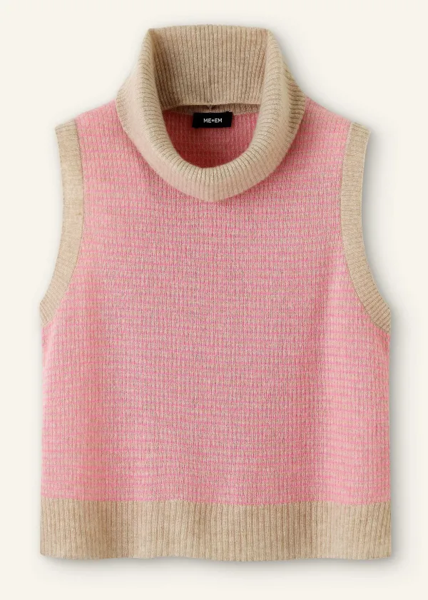 ME+EM Merino Cashmere Silk Lace Stitch Vest + Snood | Women Vests