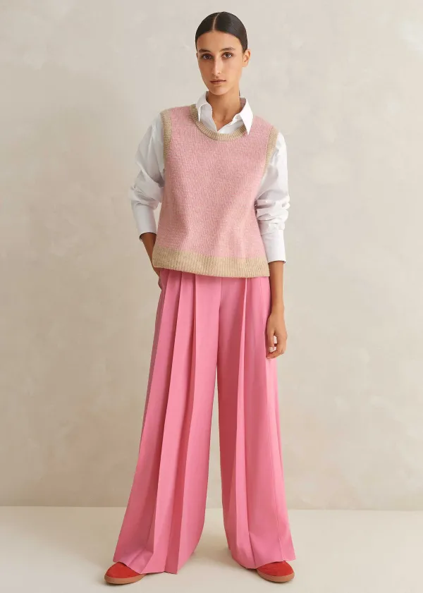 ME+EM Merino Cashmere Silk Lace Stitch Vest + Snood | Women Vests