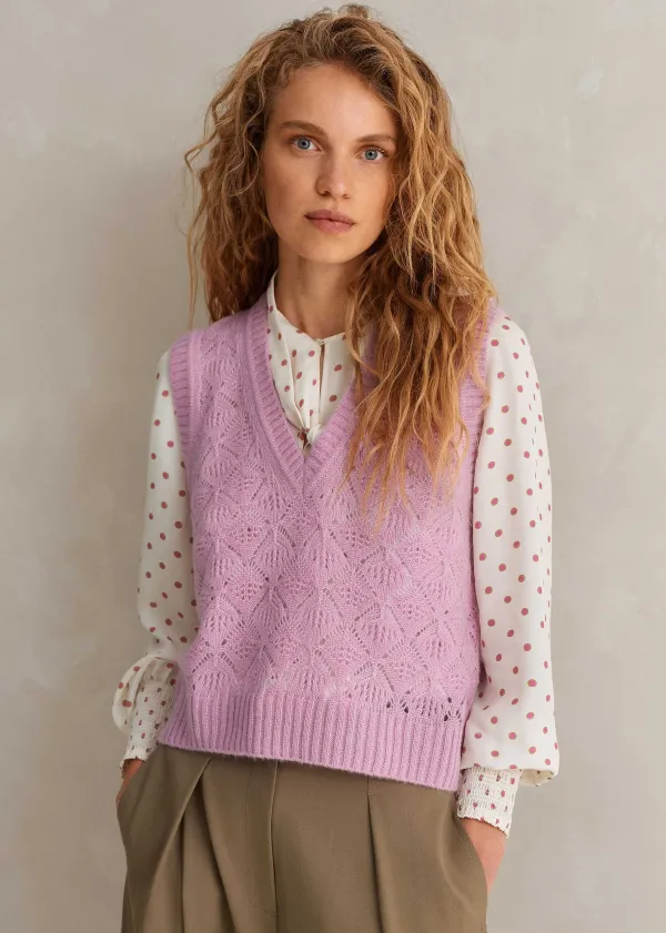 merino_cashmere_silk_lace_stitch_vneck_vest_3.webp ME+EM Merino Cashmere Silk Lace Stitch V-Neck Vest | Women Vests