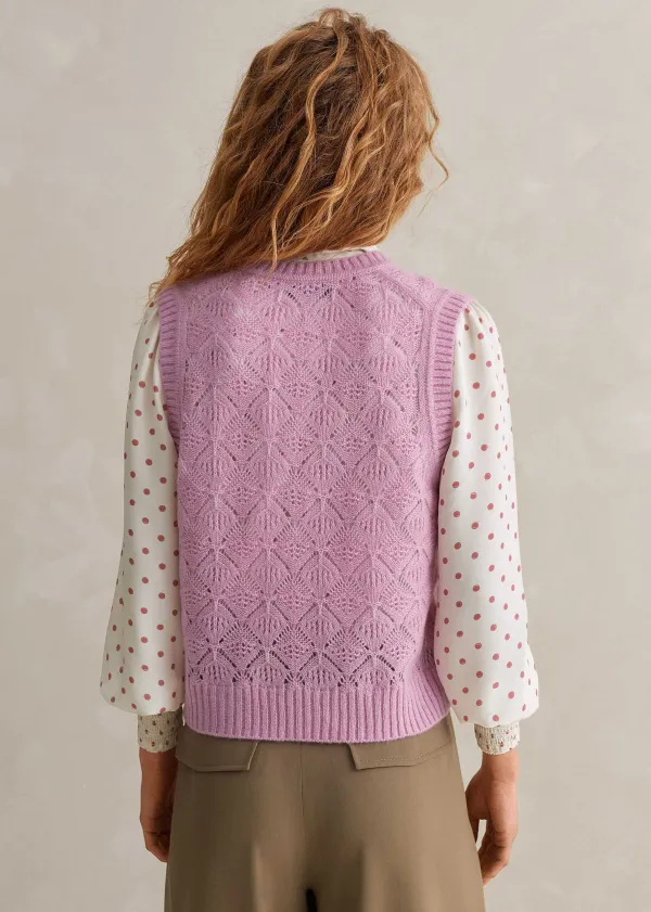 merino_cashmere_silk_lace_stitch_vneck_vest_4.webp ME+EM Merino Cashmere Silk Lace Stitch V-Neck Vest | Women Vests