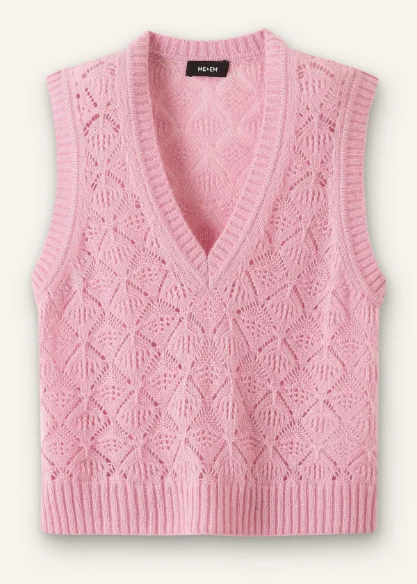 merino_cashmere_silk_lace_stitch_vneck_vest_5.webp ME+EM Merino Cashmere Silk Lace Stitch V-Neck Vest | Women Vests