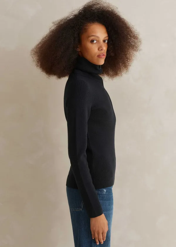 ME+EM Merino Stretch Half Zip Jumper | Women Jumpers