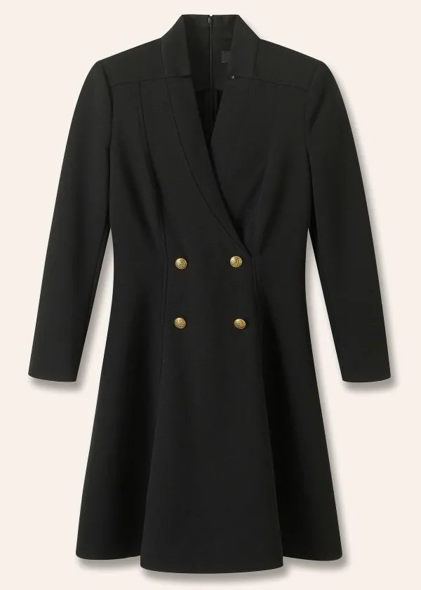 ME+EM Military Button Fit And Flare Mini Dress | Women Short Dresses