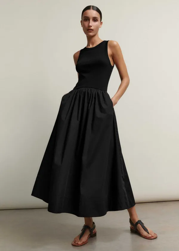 mixed_media_maxi_dress_2.webp ME+EM Mixed Media Maxi Dress | Women Maxi Dresses