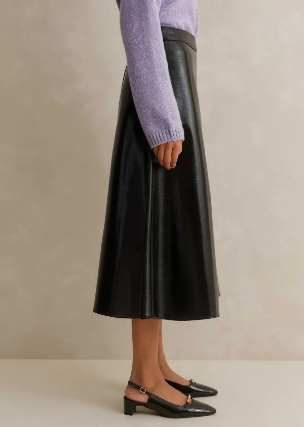 ME+EM Patent Faux-Leather Midi Skirt | Women Skirts