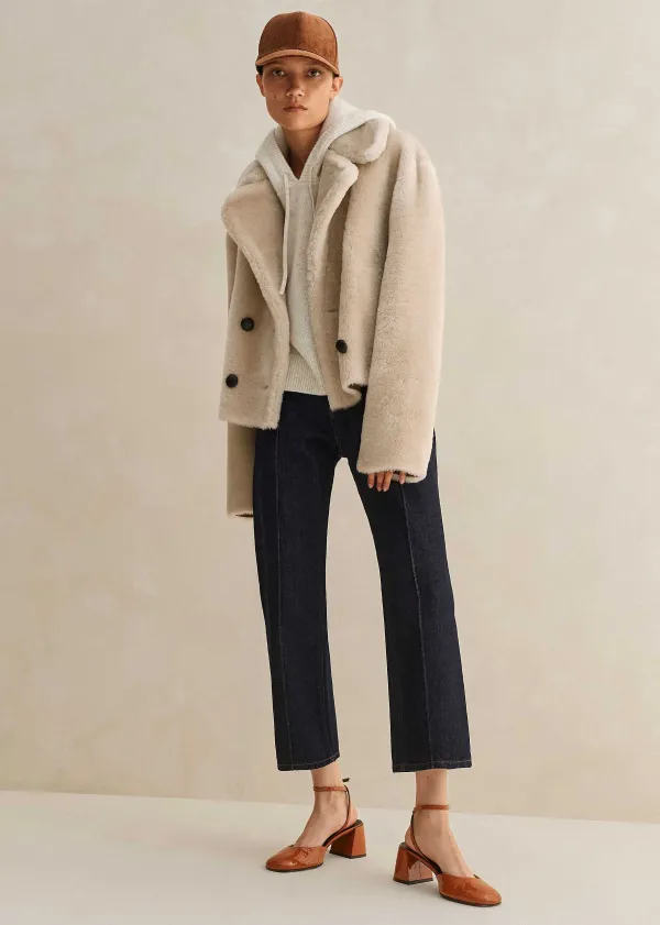 ME+EM Pin Tuck Kick Flare Crop Jean | Women Denim