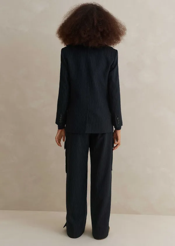 ME+EM Pinstripe Cargo Trouser Suit | Women Suits And Co-Ords