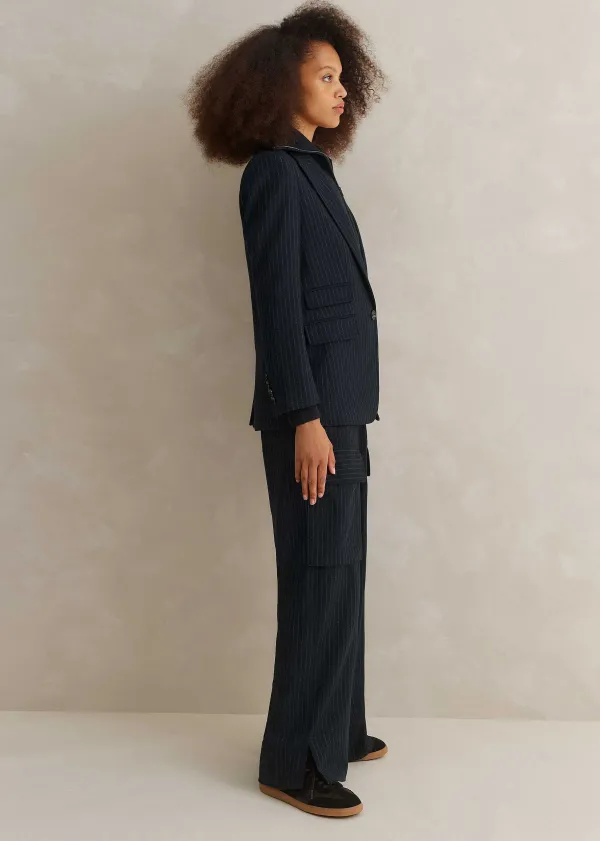 ME+EM Pinstripe Cargo Trouser Suit | Women Suits And Co-Ords