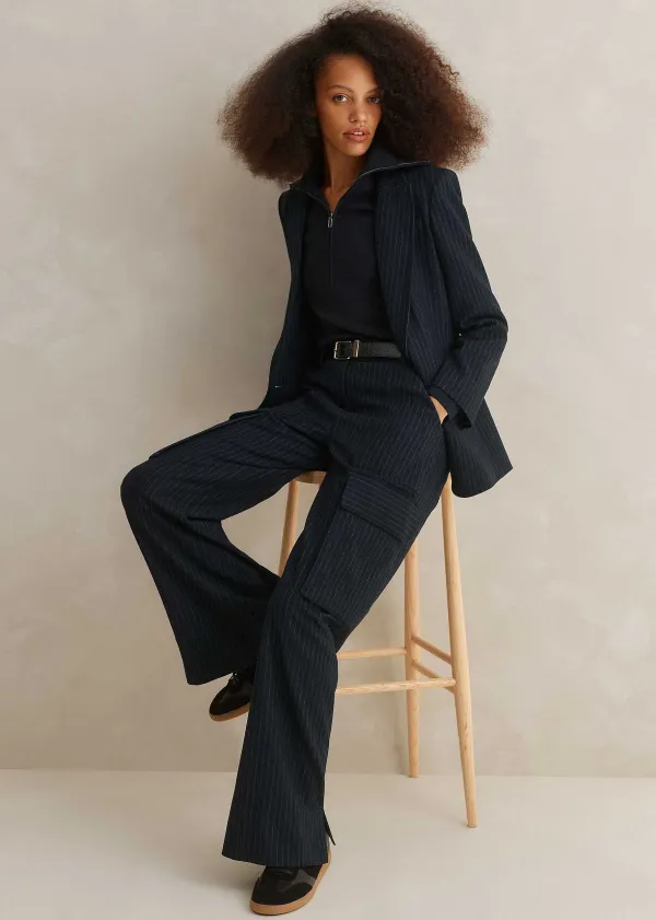 pinstripe_cargo_trouser_suit_3.webp ME+EM Pinstripe Cargo Trouser Suit | Women Suits And Co-Ords