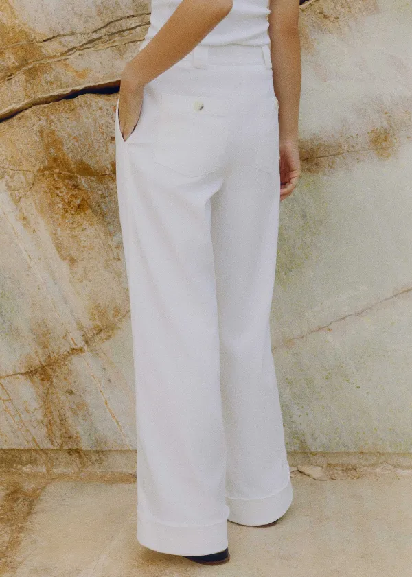 ME+EM Pleated Straight-Leg Trainer-Grazer Trouser | Women Crop Trousers